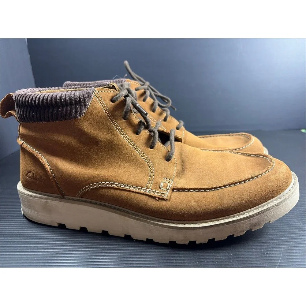 Clarks Men’s Barnes Mid Oxford Boot Cola Brown Suede US 13 M Outdoors Hiking